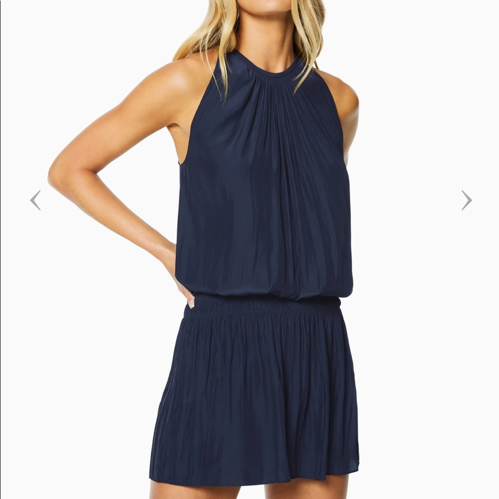 Ramy Brook Navy Blue Smocked Dress